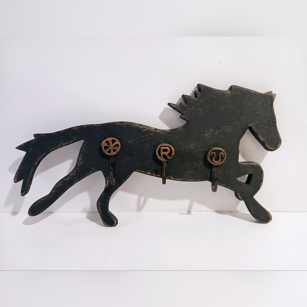 Rustic Horse Wall Hook Decor